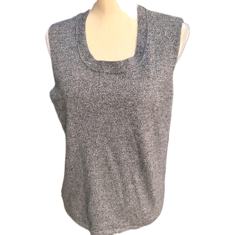 Jones New York Collection Black & White Sweater Vest‎ Pullover Women's Size XL